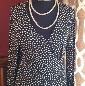 Jessica Howard black and white Polka dot wrap dres